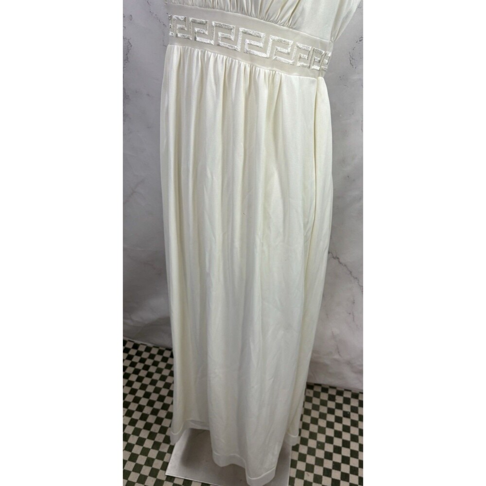Vintage Grecian Goddess Nightgown Dress White Empire Waist Long Maxi 36 S Bride - Picture 11 of 16